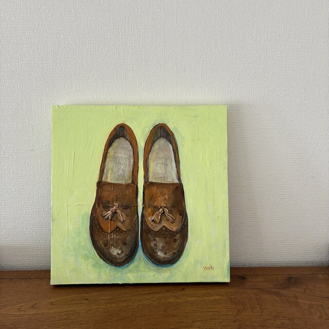 靴｜原画「shoes_タッセル」　※木製パネル