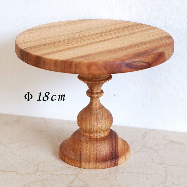 キャンドルスタンド ケーキスタンド 木製 楠 ケーキ台 燭台 13.5cm