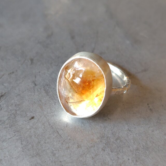 ハンドメイド　シルバーリング　シトリン ファントムシトリンシルバーリング#9 | iichi 日々の暮らしを