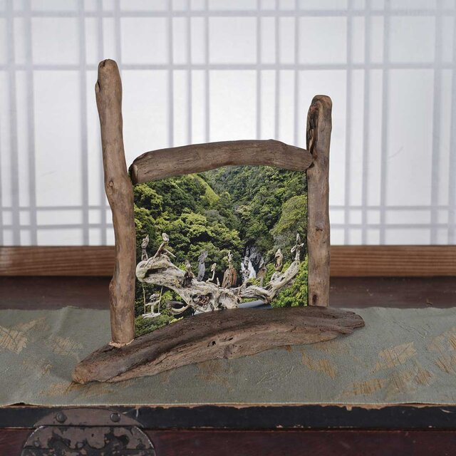 流木フォトスタンド 写真額 写真立て 木の額 流木アート 木の