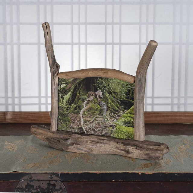 流木フォトスタンド 写真額 写真立て 木の額 流木アート 木の