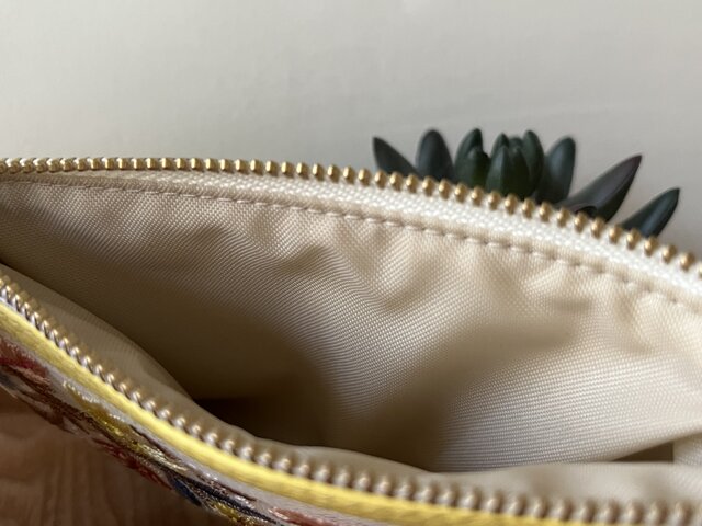 両面インド刺繍ポーチ 14cm フェイクレザー カラビナ⑧ | iichi 日々の