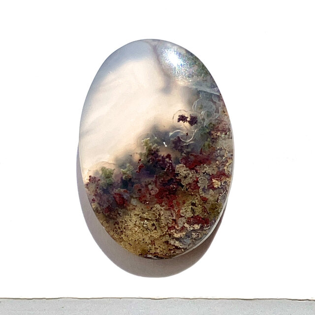 ガーデンモスアゲート[314] 25x18mm 19Cts ルース／天然石／カボション