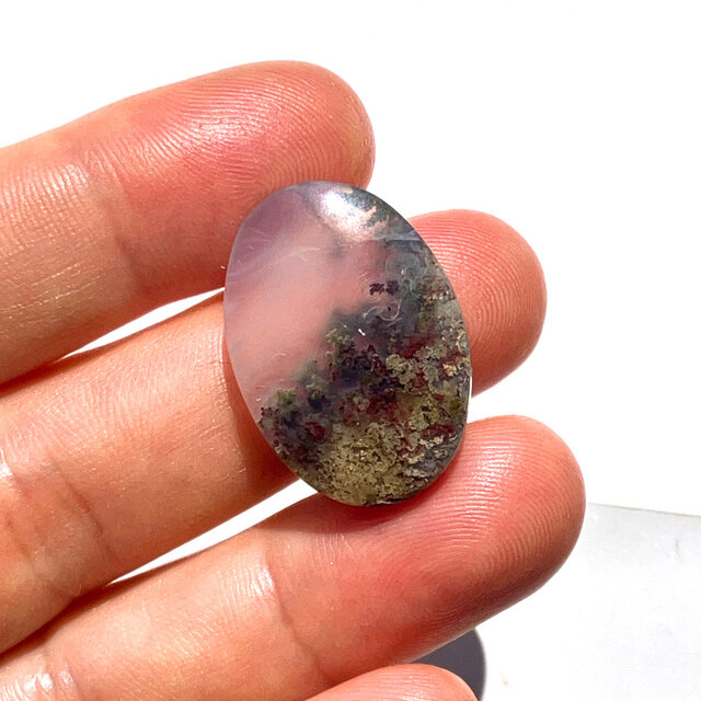 ガーデンモスアゲート[314] 25x18mm 19Cts ルース／天然石／カボション