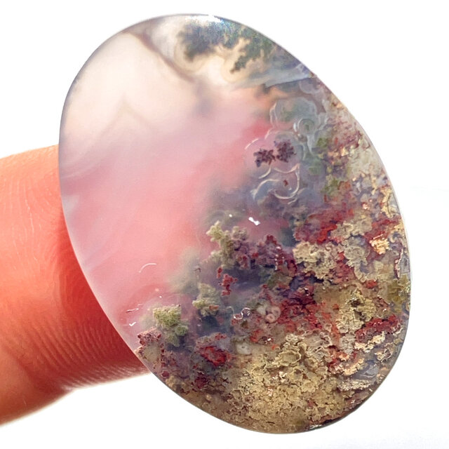 ガーデンモスアゲート[314] 25x18mm 19Cts ルース／天然石／カボション