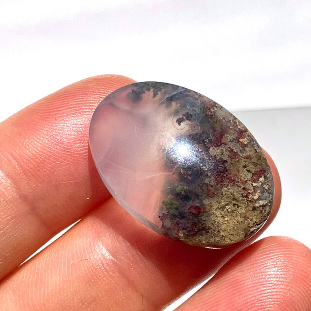 ガーデンモスアゲート[314] 25x18mm 19Cts ルース／天然石／カボション
