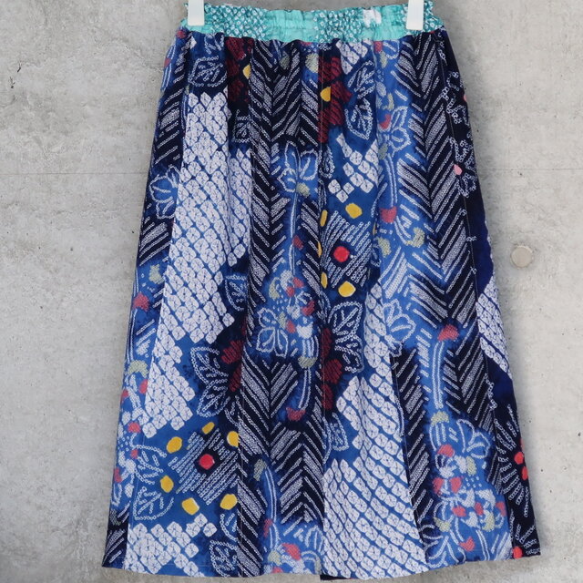 有松絞りのスカート パッチワーク 着物リメイク | iichi 日々の暮らし
