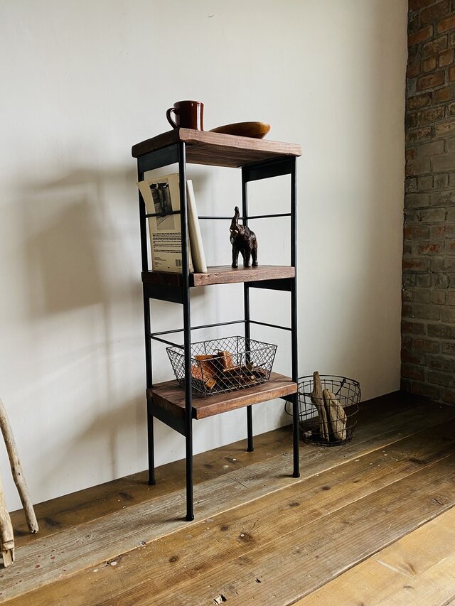 数量限定　IS100-A3　アイアン　古材　シェルフ　棚　ディスプレイ　什器　キッチン　飾り棚　オーダー可能