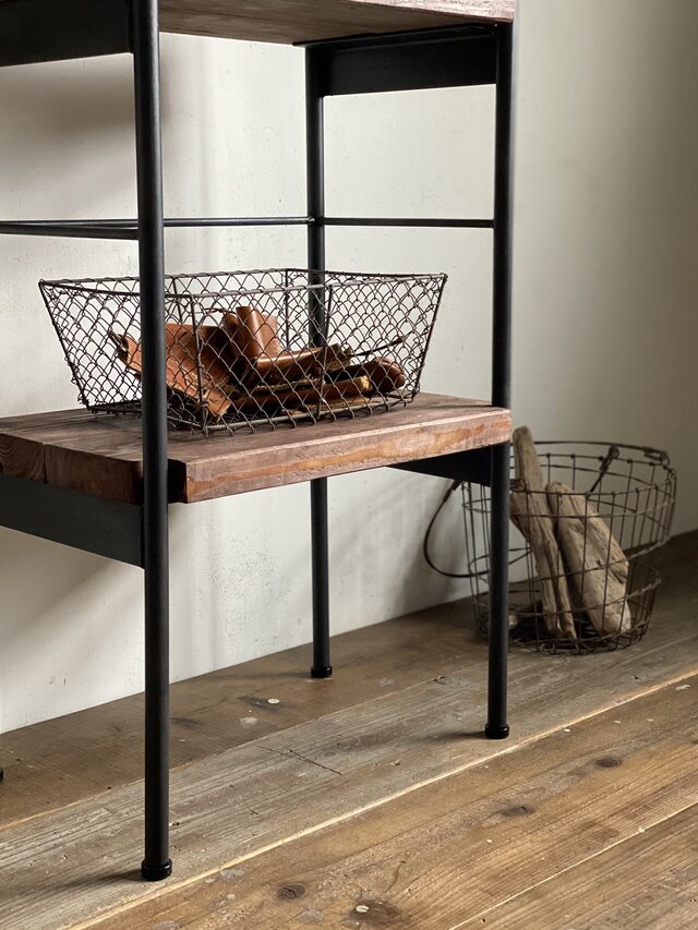 数量限定 IS100-A3 アイアン 古材 シェルフ 棚 ディスプレイ 什器
