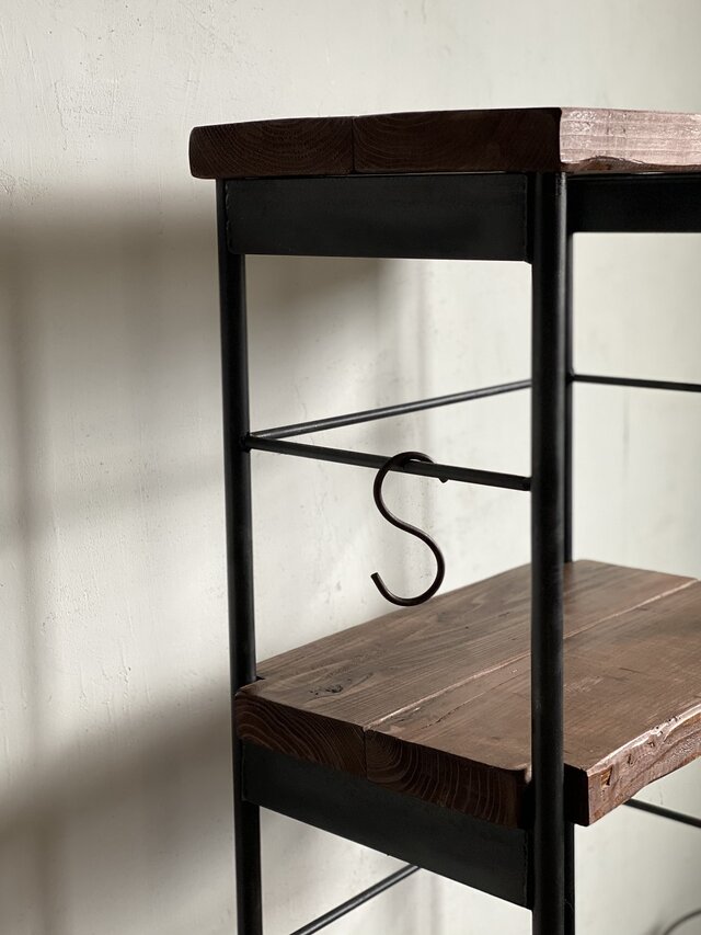 数量限定 IS100-A3 アイアン 古材 シェルフ 棚 ディスプレイ 什器