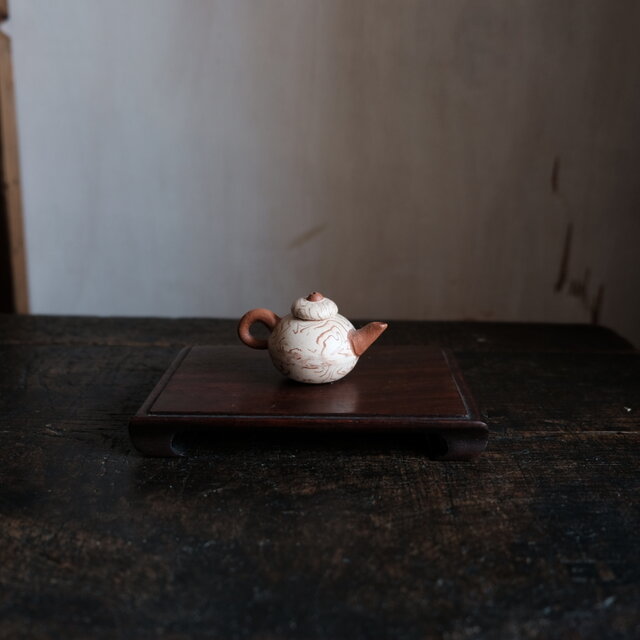 小ぶりで可愛い◆中国産　小ぶり陶器製ミニチュア急須　インテリアオブジェ　古民家　古道具　可愛い　i1