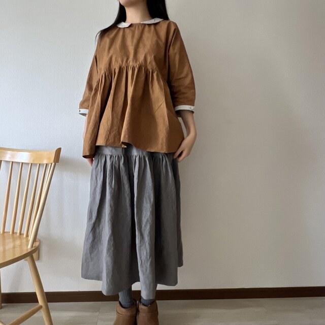 ハイウエストのギャザーブラウス | iichi 日々の暮らしを心地よくする