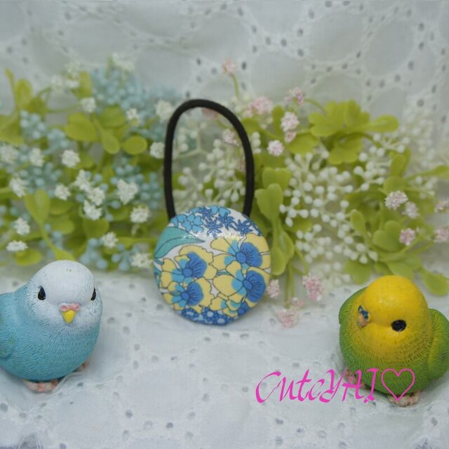 くるみボタン ヘアゴム キレイめ リバティ 花柄 04