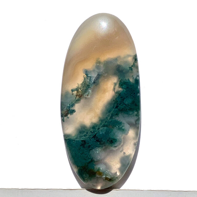 モスアゲート[318] 41x19mm 39Cts ルース／天然石／カボション | iichi