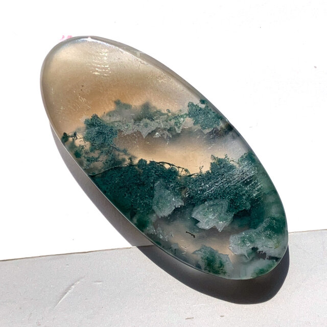 モスアゲート[318] 41x19mm 39Cts ルース／天然石／カボション | iichi