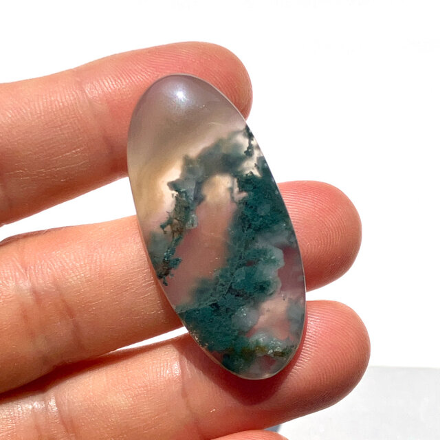 モスアゲート[318] 41x19mm 39Cts ルース／天然石／カボション | iichi