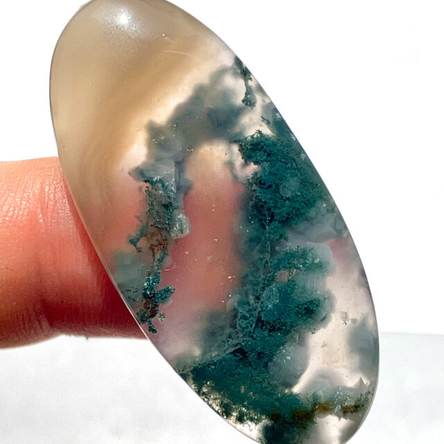 モスアゲート[318] 41x19mm 39Cts ルース／天然石／カボション | iichi