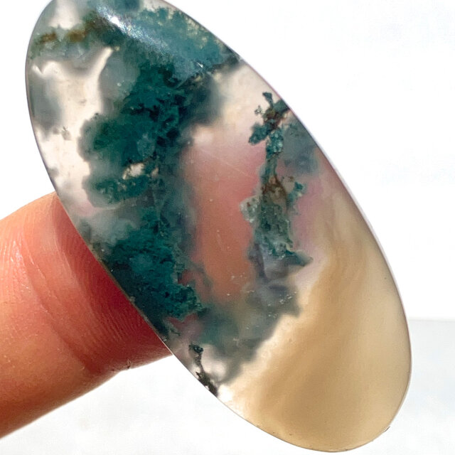 モスアゲート[318] 41x19mm 39Cts ルース／天然石／カボション | iichi
