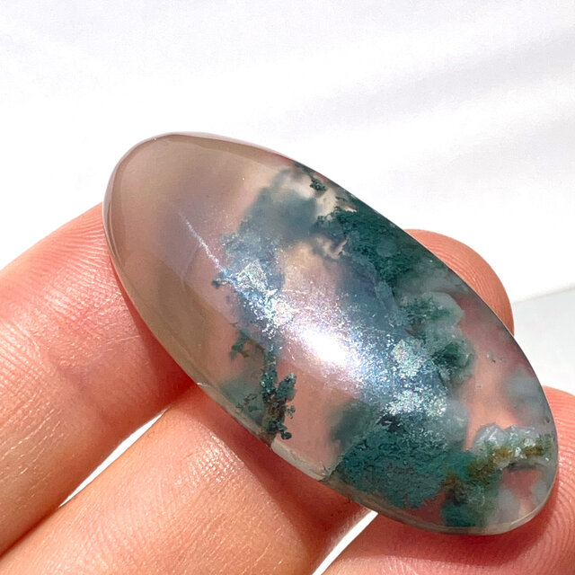 モスアゲート[318] 41x19mm 39Cts ルース／天然石／カボション | iichi