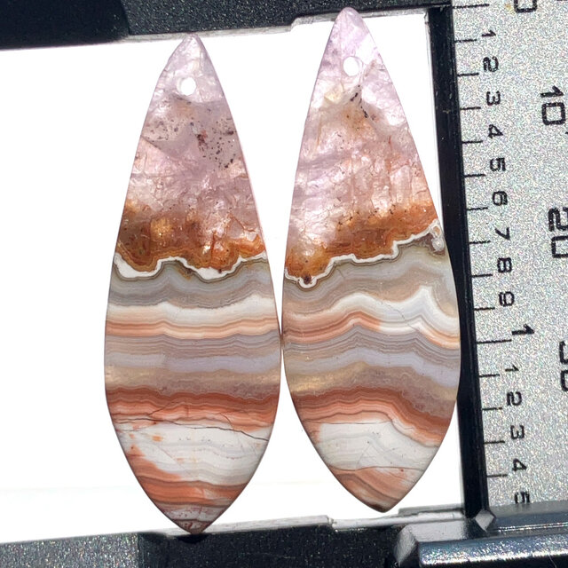アメジストレースアゲート・ペア[324]　ルース／天然石／カボション