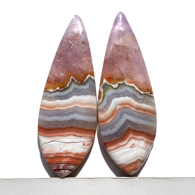 アメジストレースアゲート・ペア[324] ルース／天然石／カボション