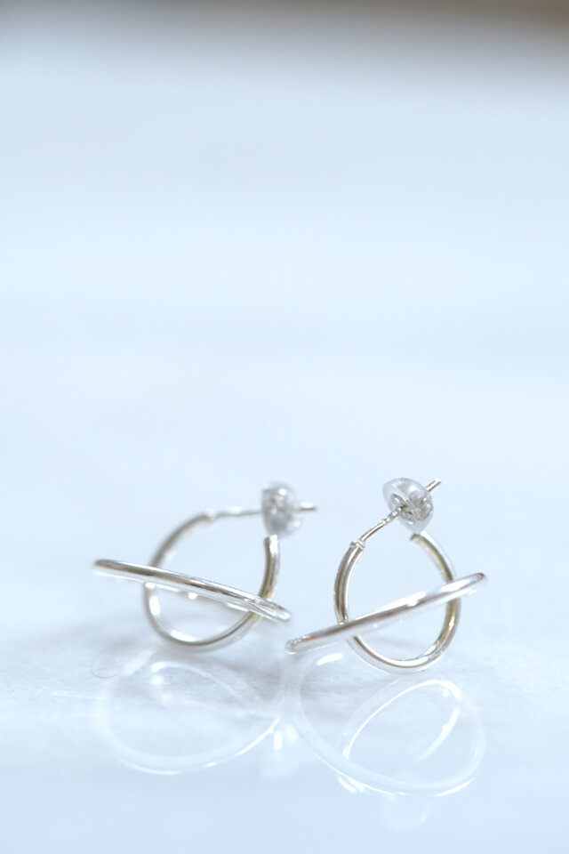 SILVER925 ダブルサークルピアス ペア | iichi 日々の暮らしを心地よく