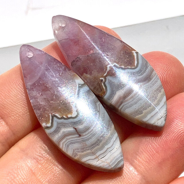 【blue.ks】No.3 アメジスト&クレイジーレースアゲート共生トップ blue.ks様専用】No.3 アメジスト&クレイジーレースアゲート共生