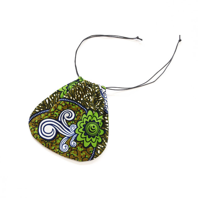 アフリカ布の巾着袋（フラワー）インナーバッグ / 小物入れ / コップ袋 / 内袋