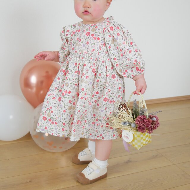 BABY ワンピース 小花柄 懐古 ベビー・子供服 小花柄ワンピース | iichi 日々の暮らしを心地よくする