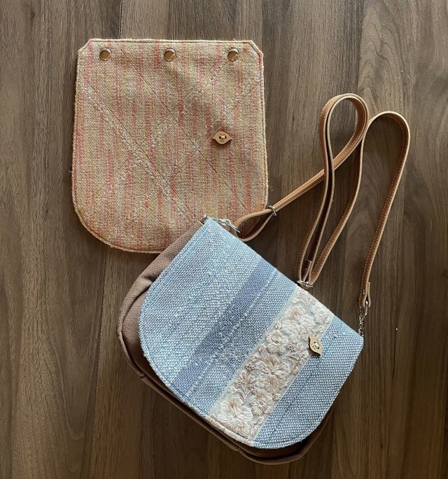 フラップ2枚組comboポシェット（グレー・オレンジ）