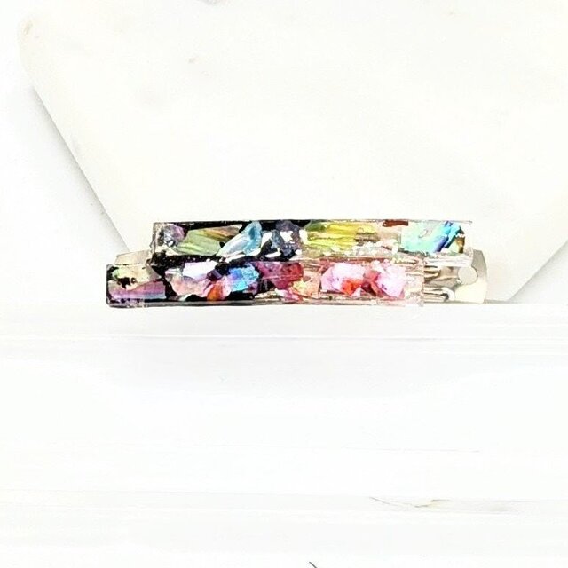 カラフルスティック螺鈿のヘアバレッタ