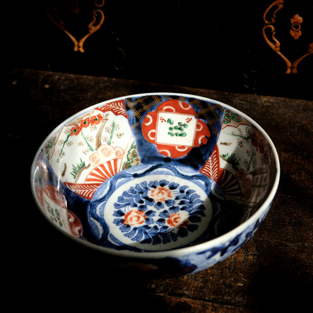 鉢■染付 丸紋 鳳凰 竹梅 唐草 三つ足 江戸後期 古美術 時代物 骨董品■ imgrc0095970691.jpg