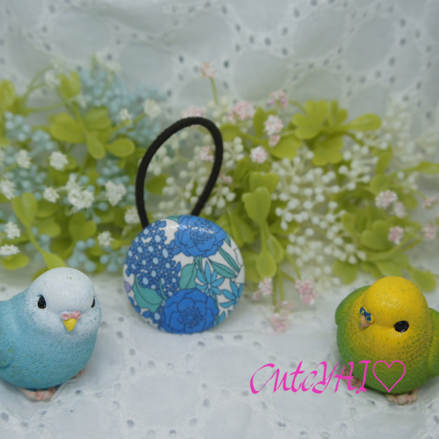 くるみボタン ヘアゴム キレイめ リバティ 花柄 09