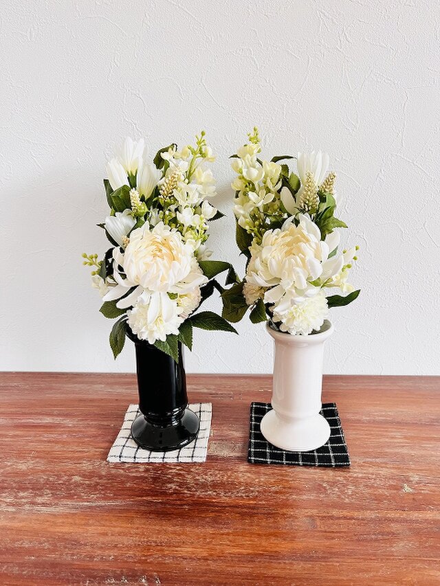 【 お仏花ブーケ 】スタンダードマム　ホワイト