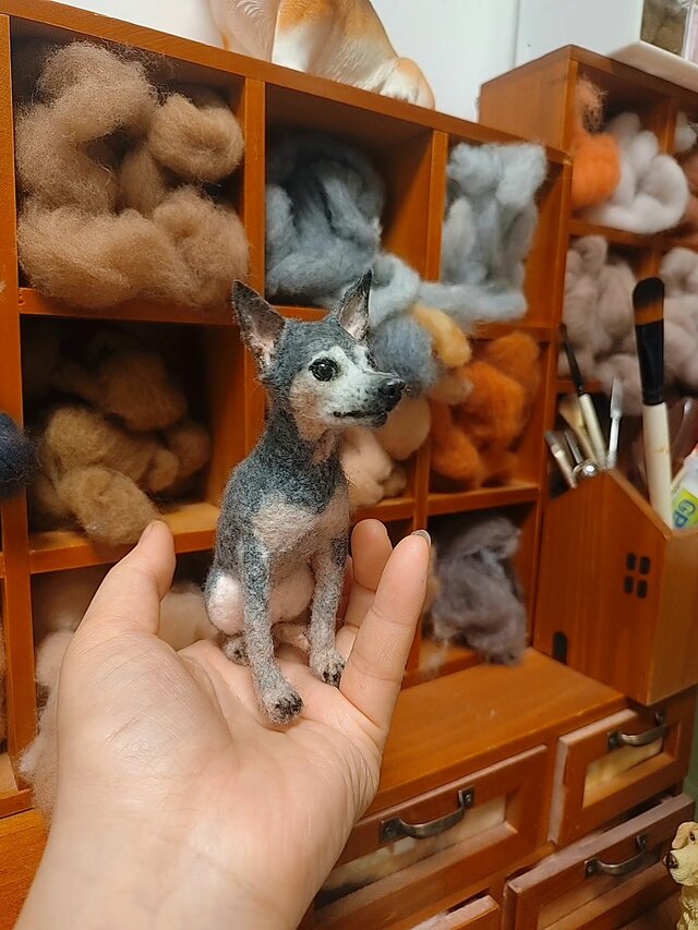 おかえり うちの子 犬 羊毛フェルト｜写真から作る 愛犬人形 | iichi