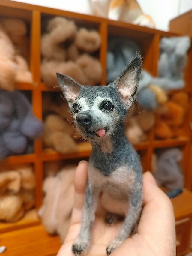 オーダーメイド] 羊毛フェルト 犬 、ペット ぬいぐるみ、うちの