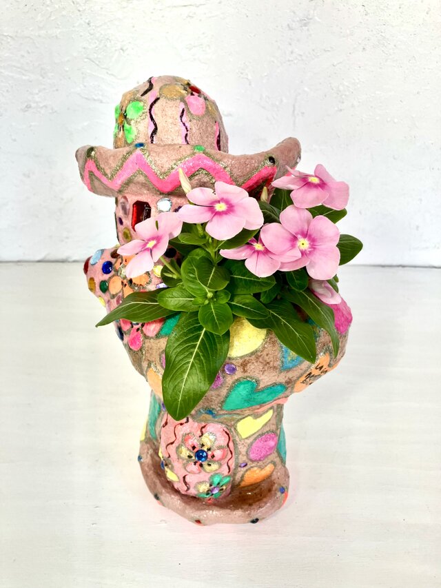 サボテンと人工花の装飾用植物　150㎝（プランター付） サボテンと人工花の装飾用植物 150㎝（プランター付）