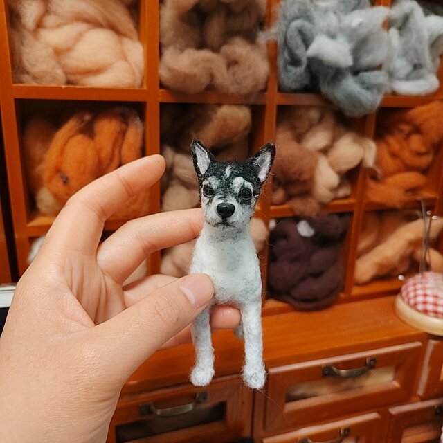 羊毛フェルト 犬 置物 オーダーメイド｜愛犬 メモリアル | iichi 日々