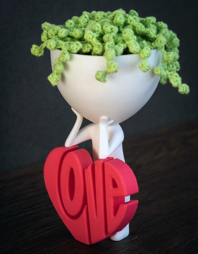 愛の心を持つロバートプラントポット