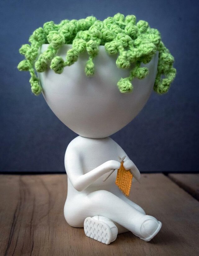 編み込みアクセント付きロバート・プラント鉢