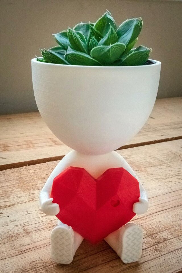 愛の心を持つロバートプラントポット