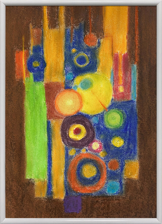 パステル画　ジャズとコーヒー①