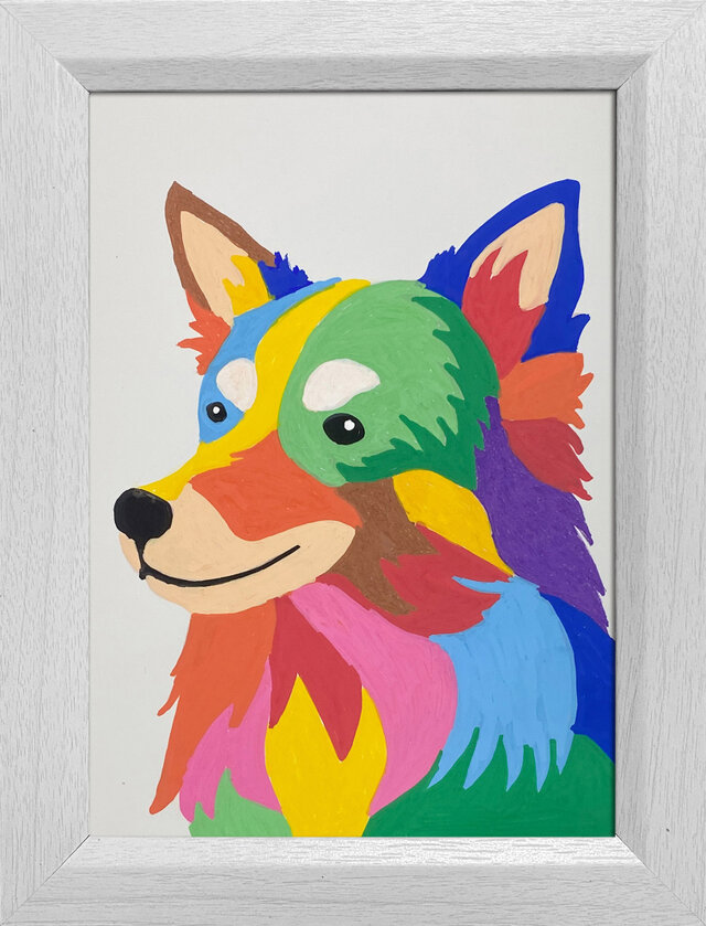 マーカー画　ワンちゃん