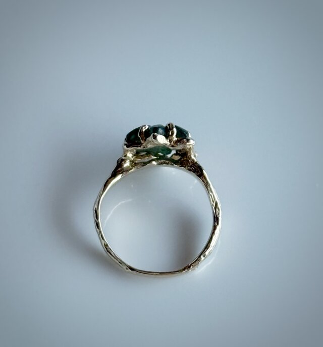 フラワーカービンググリーントルマリンリング / k10 | iichi 日々の