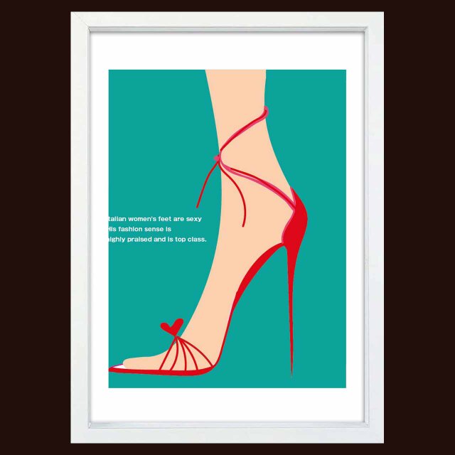 ハイヒールレッド　送料無料 　イラスト　A4〜A0　ポスター　アートポスター　アート/sei検索新着順　2875