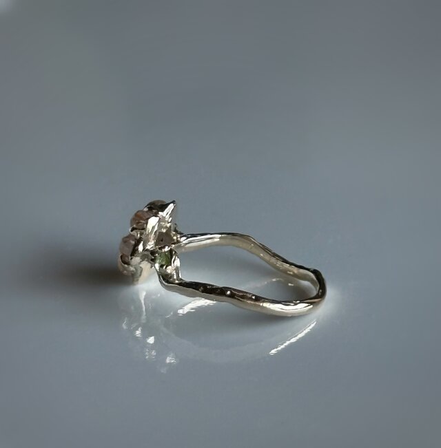 フラワーカービング淡ピンクトルマリンリング / k10 | iichi 日々の