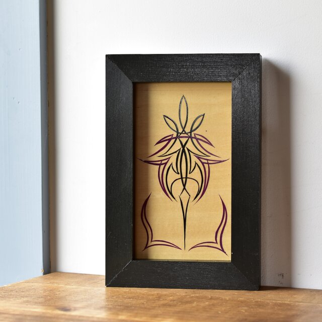 手描き ピンストラピング・アート・フレーム 壁掛け インテリア