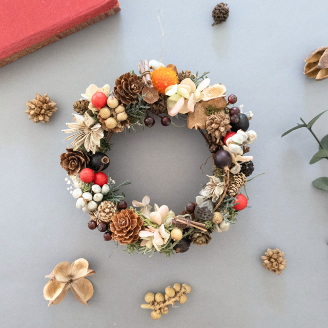 森の木の実のリース（鮮やかver.） ドライフラワー 秋冬のコピー