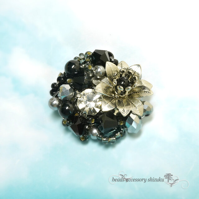 フラワーブローチR＊オニキスⅡ
