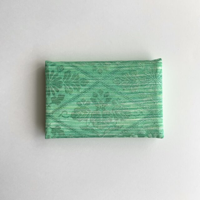 絹手染カード入れ（横・緑系）